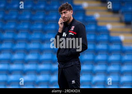 Chesterfield, Royaume-Uni. 22 juillet 2023. Matt Crooks de Middlesbrough lors du match amical de pré-saison Real Betis vs Middlesbrough au SMH Group Stadiumact Stadium, Chesterfield, Royaume-Uni, le 22 juillet 2023 (photo de Ryan Crockett/News Images) à Chesterfield, Royaume-Uni le 7/22/2023. (Photo de Ryan Crockett/News Images/Sipa USA) crédit : SIPA USA/Alamy Live News Banque D'Images