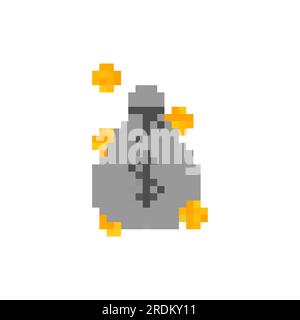 Icône de sac d'argent pixel art isolé. Symbole financier pixélisé. Signe 8 bits pour application bancaire Illustration de Vecteur