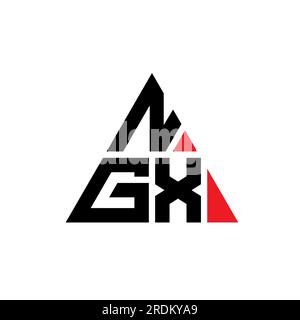 Logo de lettre triangle NGX avec forme de triangle. Monogramme de logo triangle NGX. Modèle de logo vecteur triangle NGX avec couleur rouge. Triangul NGX Illustration de Vecteur