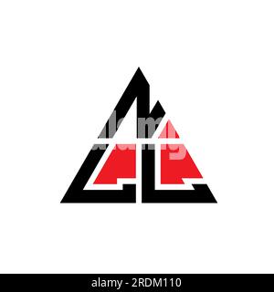 Logo de lettre triangle NLL avec forme de triangle. Monogramme de logo triangle NLL. Modèle de logo vectoriel triangle NLL avec couleur rouge. NLL triangul Illustration de Vecteur