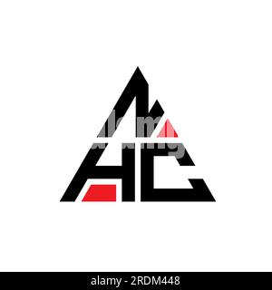 Logo de lettre triangle NHC avec forme de triangle. Monogramme de logo triangle NHC. Modèle de logo vectoriel triangle NHC avec couleur rouge. NHC triangul Illustration de Vecteur