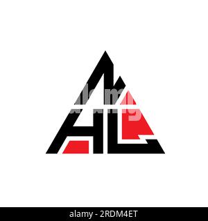 Logo en forme de triangle de la LNH. Monogramme à motif triangle de la LNH. Modèle de logo vecteur triangle NHL avec couleur rouge. NHL triangul Illustration de Vecteur