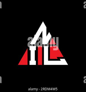 Logo de lettre triangle NIL avec forme de triangle. Monogramme de logo triangle NIL. Modèle de logo vecteur triangle NIL avec couleur rouge. AUCUN triangul Illustration de Vecteur