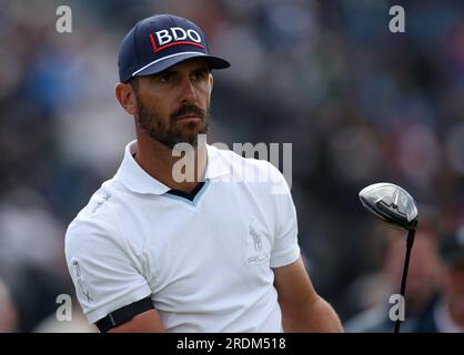 21 juillet 2023 ; Royal Liverpool Golf Club, Hoylake, Merseyside, Angleterre : l'Open Championship Round 2 ; Corey Conners (CAN) au 16e tee Banque D'Images