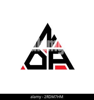 Logo en forme de triangle NOA. Monogramme de logo triangle NOA. Modèle de logo vecteur triangle NOA avec couleur rouge. NOA triangul Illustration de Vecteur