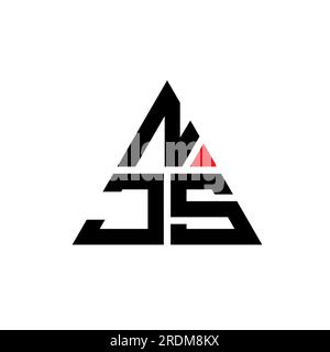 Logo de lettre triangle NJS avec forme de triangle. Monogramme de logo triangle NJS. Modèle de logo vectoriel triangle NJS avec couleur rouge. NJS triangul Illustration de Vecteur