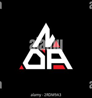 Logo en forme de triangle NOA. Monogramme de logo triangle NOA. Modèle de logo vecteur triangle NOA avec couleur rouge. NOA triangul Illustration de Vecteur