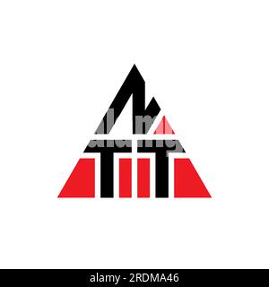 Logo de lettre triangle NTT avec forme de triangle. Monogramme de logo triangle NTT. Modèle de logo vectoriel triangle NTT avec couleur rouge. NTT triangul Illustration de Vecteur