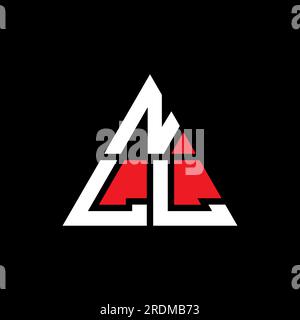 Logo de lettre triangle NLL avec forme de triangle. Monogramme de logo triangle NLL. Modèle de logo vectoriel triangle NLL avec couleur rouge. NLL triangul Illustration de Vecteur