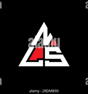 Logo NLS avec lettre triangulaire en forme de triangle. Monogramme de logo triangle NLS. Modèle de logo vecteur triangle NLS avec couleur rouge. NLS triangul Illustration de Vecteur