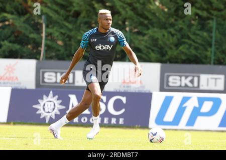 Dimaro, Naples, Italie. 22 juillet 2023. Victor Osimhen de Napoli, lors d'un match amical de pré-saison contre Anaune, Dimaro Italie (crédit image : © Ciro de Luca/ZUMA Press Wire) À USAGE ÉDITORIAL SEULEMENT! Non destiné à UN USAGE commercial ! Banque D'Images