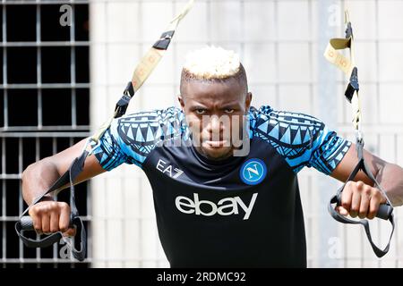 Dimaro, Naples, Italie. 22 juillet 2023. Victor Osimhen de Napoli, lors d'un match amical de pré-saison contre Anaune, Dimaro Italie (crédit image : © Ciro de Luca/ZUMA Press Wire) À USAGE ÉDITORIAL SEULEMENT! Non destiné à UN USAGE commercial ! Banque D'Images