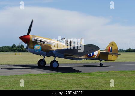 Curtiss P-40F Warhawk, Lee`s Hope, 41-19841, Flying Legends 2023, Church Fenton, Leeds. Banque D'Images