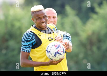 Dimaro, Naples, Italie. 22 juillet 2023. Victor Osimhen de Napoli, lors d'un match amical de pré-saison contre Anaune, Dimaro Italie (crédit image : © Ciro de Luca/ZUMA Press Wire) À USAGE ÉDITORIAL SEULEMENT! Non destiné à UN USAGE commercial ! Banque D'Images