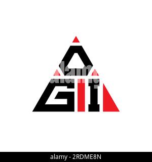 Logo OGI en forme de triangle. Monogramme de logo triangle OGI. Modèle de logo vectoriel triangle OGI avec couleur rouge. OGI triangul Illustration de Vecteur