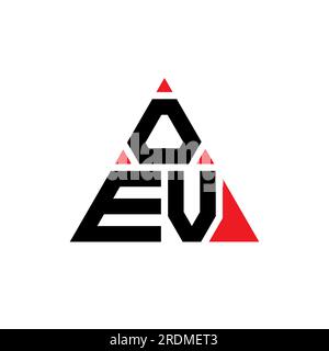 Logo de lettre triangle OEV avec forme de triangle. Monogramme de logo triangle OEV. Modèle de logo vectoriel triangle OEV avec couleur rouge. OEV triangul Illustration de Vecteur