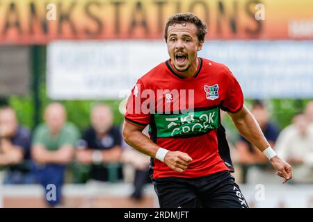 Weurt, Allemagne. 22 juillet 2023. WEURT, ALLEMAGNE - JUILLET 22 : Pedro marques de N.E.C. criant lors du match amical de pré-saison entre N.E.C. et Altrincham FC au Sportpark de Kamp le 22 juillet 2023 à Weurt, Allemagne (photo de Broer van den Boom/Orange Pictures) crédit : Orange pics BV/Alamy Live News Banque D'Images