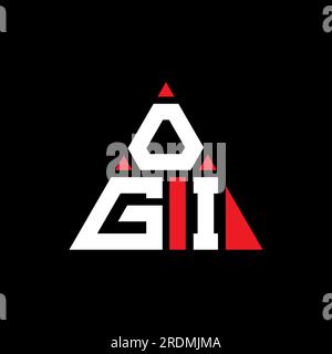 Logo OGI en forme de triangle. Monogramme de logo triangle OGI. Modèle de logo vectoriel triangle OGI avec couleur rouge. OGI triangul Illustration de Vecteur