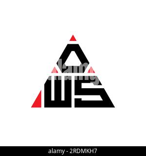 Logo de lettre triangle OWS avec forme de triangle. Monogramme de conception de logo triangle OWS. Modèle de logo vectoriel triangle OWS avec couleur rouge. OWS triangul Illustration de Vecteur