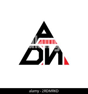 Logo PDN avec lettre triangulaire en forme de triangle. Monogramme de logo triangle PDN. Modèle de logo vecteur triangle PDN avec couleur rouge. PDN triangul Illustration de Vecteur