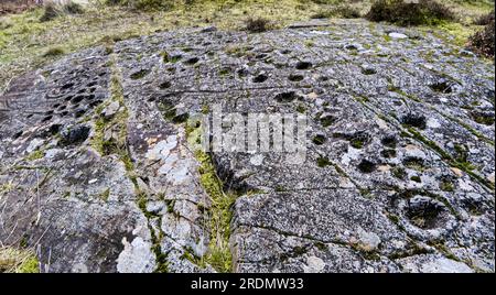 Ormaig coupe et anneaux, art rupestre néolithique, près de Kilmartin, Argyll, Écosse Banque D'Images