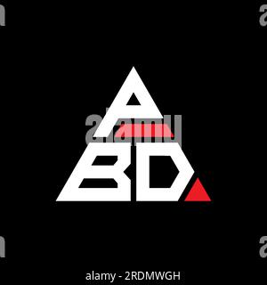 Logo de lettre triangle PBD avec forme de triangle. Monogramme de logo triangle PBD. Modèle de logo vecteur triangle PBD avec couleur rouge. PBD triangul Illustration de Vecteur