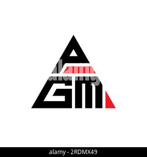 Logo de lettre triangle PGM avec forme de triangle. Monogramme de logo triangle PGM. Modèle de logo vecteur triangle PGM avec couleur rouge. PGM triangul Illustration de Vecteur