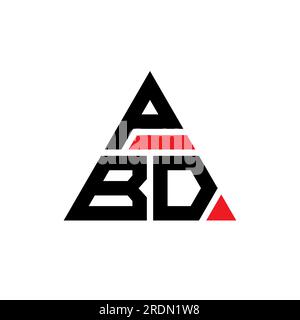 Logo de lettre triangle PBD avec forme de triangle. Monogramme de logo triangle PBD. Modèle de logo vecteur triangle PBD avec couleur rouge. PBD triangul Illustration de Vecteur