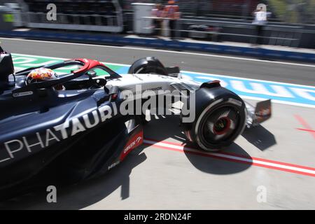 MOGYOROD, BUDAPEST, Hongrie. 22 juillet 2023. #22, Yuki TSUNODA, JAP, Team Scuderia Alpha Tauri, AT04, Honda RBPT, Formule 1, Grand Prix F1 - formel 1 Ungarn - formel 1 - 22. JULY2023 am Hungaroring, - Honorarpflichtiges Foto, image payante, Copyright © THILL Arthur/ATPimages (THILL Arthur/ATP/SPP) crédit : SPP Sport Press photo. /Alamy Live News Banque D'Images