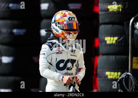 TSUNODA Yuki (jap), Scuderia AlphaTauri AT04, portrait lors du Grand Prix de Hongrie de Formule 1 Qatar Airways 2023, 11e manche du Championnat du monde de Formule 1 2023 du 21 au 23 juillet 2023 sur le Hungaroring, à Mogyorod, Hongrie Banque D'Images