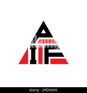 Logo de lettre triangle PIF avec forme de triangle. Monogramme de logo triangle PIF. Modèle de logo vecteur triangle PIF avec couleur rouge. PIF triangul Illustration de Vecteur