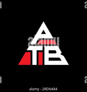 Logo de lettre triangle PTB avec forme de triangle. Monogramme de logo triangle PTB. Modèle de logo vecteur triangle PTB avec couleur rouge. PTB triangul Illustration de Vecteur