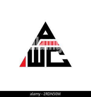 Logo de lettre triangle PWC en forme de triangle. Monogramme de logo triangle PWC. Modèle de logo vectoriel triangle PWC avec couleur rouge. PWC triangul Illustration de Vecteur