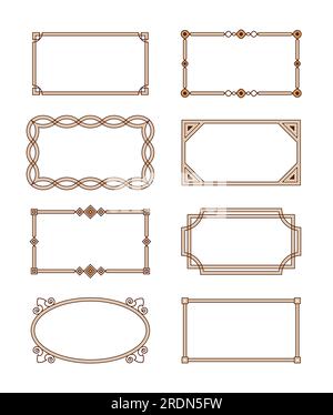 Bordures de style classique. Ensemble de bordures vectorielles dans un style classique. Combinaison de rayures et d'éléments décoratifs. Illustration de Vecteur