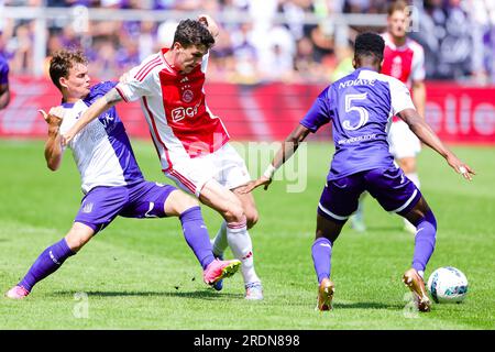 22-07-2023: Sport: Anderlecht v Ajax ANDERLECHT, BELGIUM - JULY 22: Steven  Bergwijn (AFC AJAX) and Louis Patris (RSC Anderlecht) during the match Tes  Stock Photo - Alamy