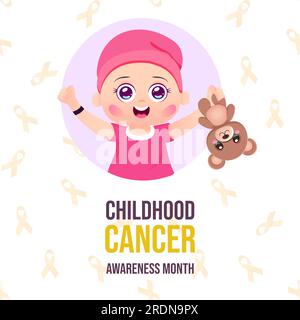 Mois international de la sensibilisation au cancer de l'enfant Journée de sensibilisation à la maladie de l'enfant Illustration de Vecteur