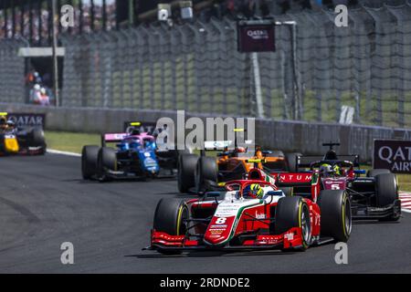 08 BEARMAN Oliver (gbr), Prema Racing, Dallara F2, action lors de la 9e manche du Championnat FIA de Formule 2 2023 du 21 au 23 juillet 2023 sur le Hungaroring, à Mogyorod, Hongrie Banque D'Images