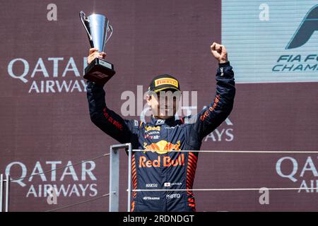 IWASA Ayumu (jpn), DAMS, Dallara F2, portrait lors de la 9e manche du Championnat FIA de Formule 2 2023 du 21 au 23 juillet 2023 sur le Hungaroring, à Mogyorod, Hongrie Banque D'Images