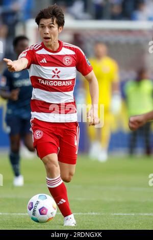 Düsseldorf, Deutschland, Fussball Bundesliga Freundschaftsspiel Fortuna Düsseldorf vs.VFL Bochum 3-1 am 21. 07. 2023 im Paul-Janes Stadion am Flinger Broich in Düsseldorf Ao TANAKA (F95) Norbert Schmidt, Duesseldorf Banque D'Images