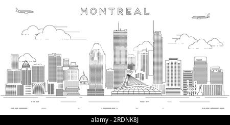 Illustration vectorielle de ligne d'horizon de Montréal Illustration de Vecteur