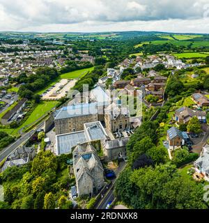 Bodmin Jail et Bodmin Luxury Hotel d'un drone, Bodmin Moor, Cornouailles, Angleterre, Royaume-Uni Banque D'Images