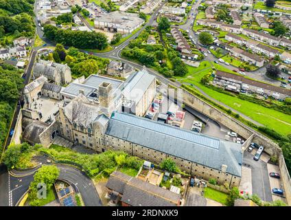 Bodmin Jail et Bodmin Luxury Hotel d'un drone, Bodmin Moor, Cornouailles, Angleterre, Royaume-Uni Banque D'Images