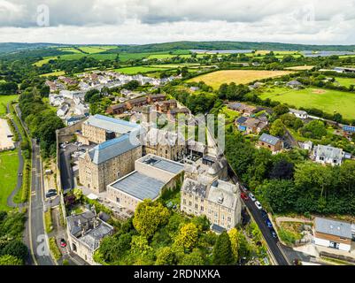 Bodmin Jail et Bodmin Luxury Hotel d'un drone, Bodmin Moor, Cornouailles, Angleterre, Royaume-Uni Banque D'Images