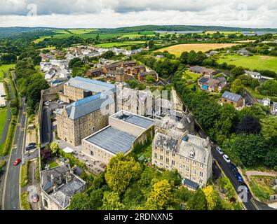 Bodmin Jail et Bodmin Luxury Hotel d'un drone, Bodmin Moor, Cornouailles, Angleterre, Royaume-Uni Banque D'Images