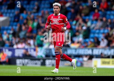 Chesterfield, Royaume-Uni. 22 juillet 2023. Morgan Rogers #20 de Middlesbrough lors du match amical de pré-saison Real Betis vs Middlesbrough au SMH Group Stadiumact Stadium, Chesterfield, Royaume-Uni, le 22 juillet 2023 (photo de Ryan Crockett/News Images) à Chesterfield, Royaume-Uni le 7/22/2023. (Photo de Ryan Crockett/News Images/Sipa USA) crédit : SIPA USA/Alamy Live News Banque D'Images