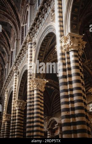 La Cathédrale de Sienne ou la Cathédrale de Santa Maria Assunta à Sienne, Italie. Banque D'Images