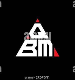 Logo de lettre triangle QBM avec forme de triangle. Monogramme de logo triangle QBM. Modèle de logo vecteur triangle QBM avec couleur rouge. QBM triangul Illustration de Vecteur