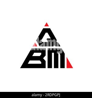 Logo de lettre triangle QBM avec forme de triangle. Monogramme de logo triangle QBM. Modèle de logo vecteur triangle QBM avec couleur rouge. QBM triangul Illustration de Vecteur