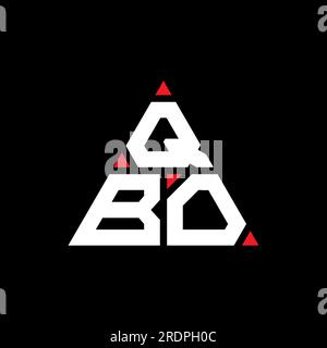 Logo de lettre triangle QBO avec forme de triangle. Monogramme de logo triangle QBO. Modèle de logo vecteur triangle QBO avec couleur rouge. QBO triangul Illustration de Vecteur