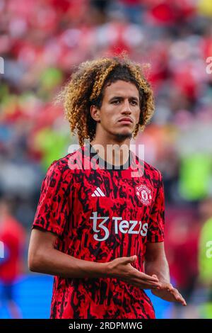 East Rutherford, États-Unis. 22 juillet 2023. Hannibal Mejbri de Manchester United lors d’un match amical contre Arsenal au MetLife Stadium à East Rutherford dans l’État du New Jersey aux États-Unis ce samedi 27 juillet. Crédit : Brazil photo Press/Alamy Live News Banque D'Images